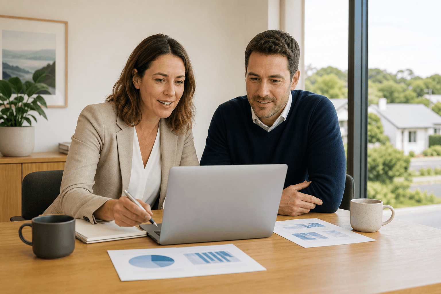 New Zealand financial adviser and business owner reviewing a website report